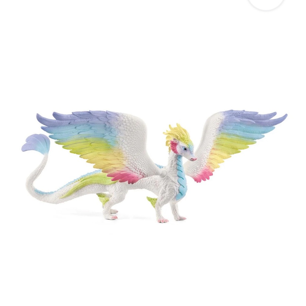 Rainbow Dragon Action Figure with extra figurine